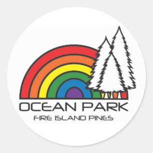 Sticker Rond logo de parc d'océan
