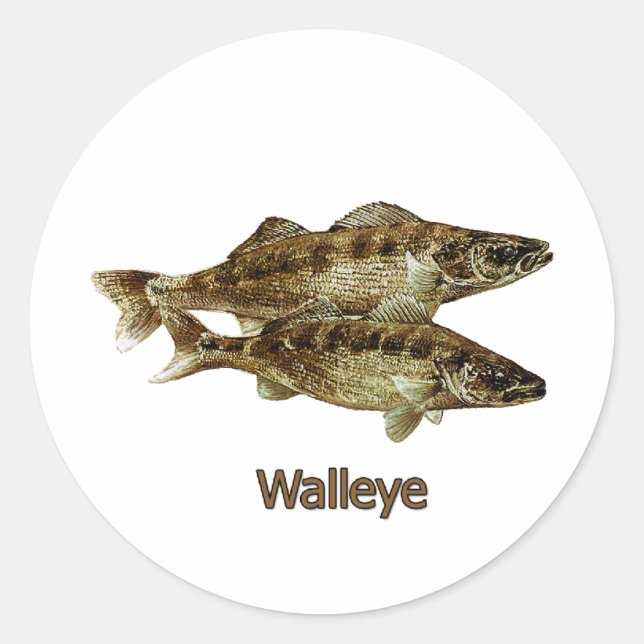 Sticker Rond Logo de pêche de brochets vairons (Devant)