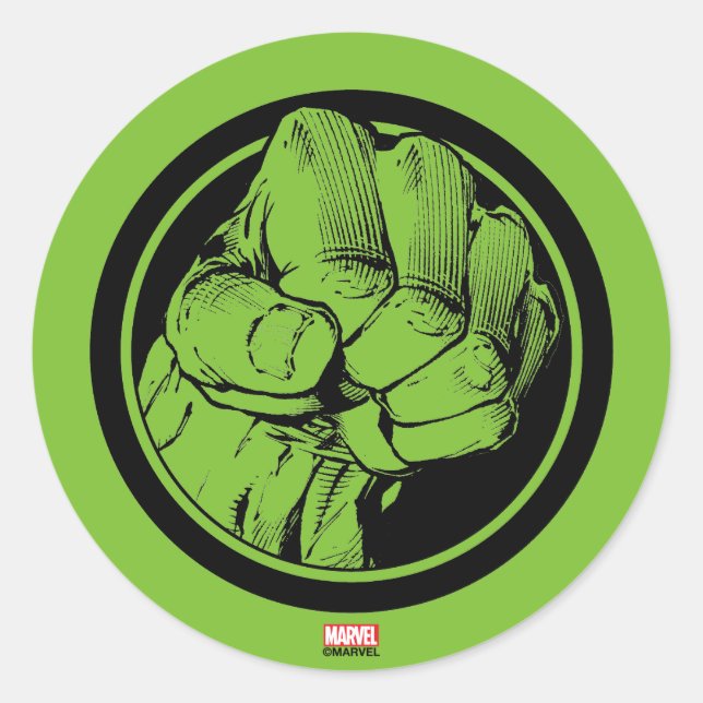 Sticker Rond Logo de poing Avengers Hulk (Devant)