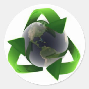 Sticker Rond Logo de recyclage cool