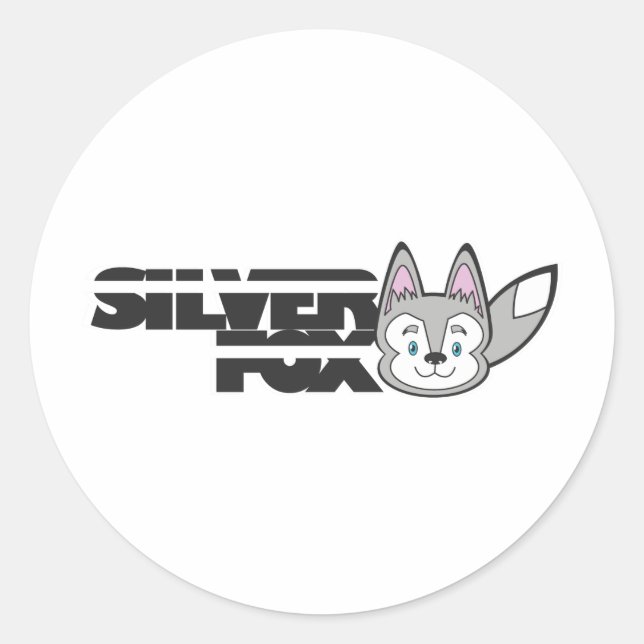 Sticker Rond Logo de renard argenté (Devant)