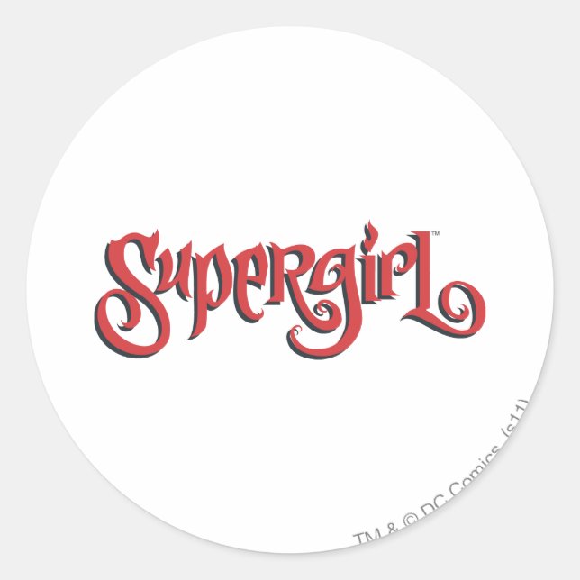 Sticker Rond Logo de rouge de Supergirl (Devant)
