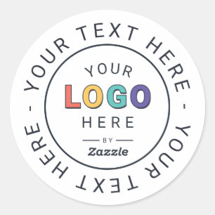 Sticker Rond Logo de signature et message personnalisé
