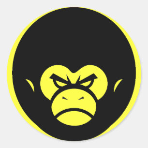 Sticker Rond Logo de singe du jaune million