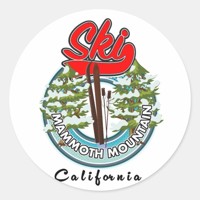 Sticker Rond Logo de ski Mammoth Mountain California (Devant)