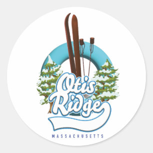 Sticker Rond Logo de ski Otis Ridge Massachusetts
