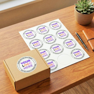 Sticker Rond Logo de société personnalisé ici, Merci pour votre