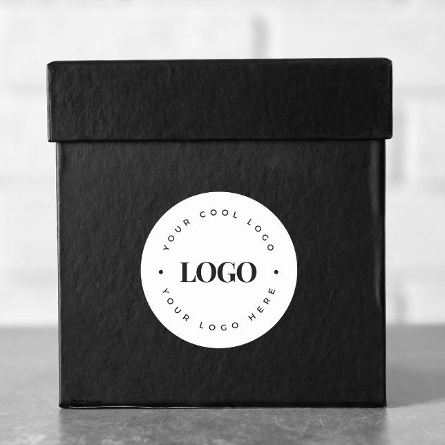 Sticker Rond Logo de société rond personnalisé minimaliste simp (Créateur téléchargé)
