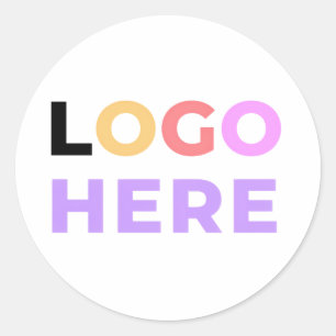 Sticker Rond Logo de société simple personnalisé ici Élégant