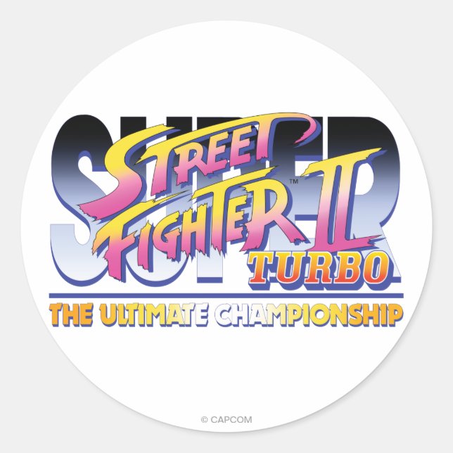 Sticker Rond Logo de Street Fighter II Turbo UC (Devant)