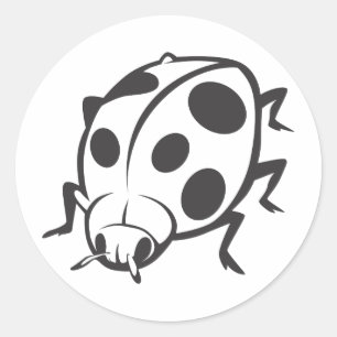 Sticker Rond Logo de tatouage cool noir Ladybug