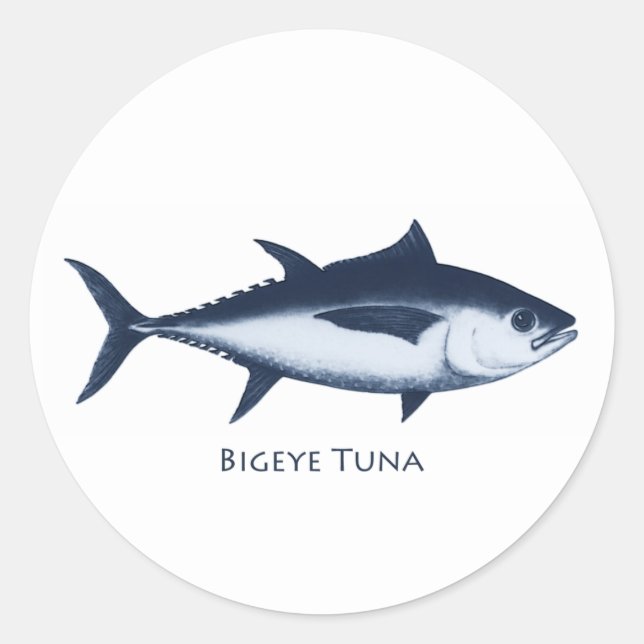 Sticker Rond Logo de thon noir (Devant)