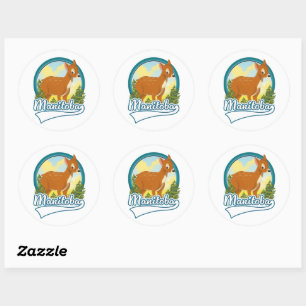 Sticker Rond logo de voyage Manitoba Canada