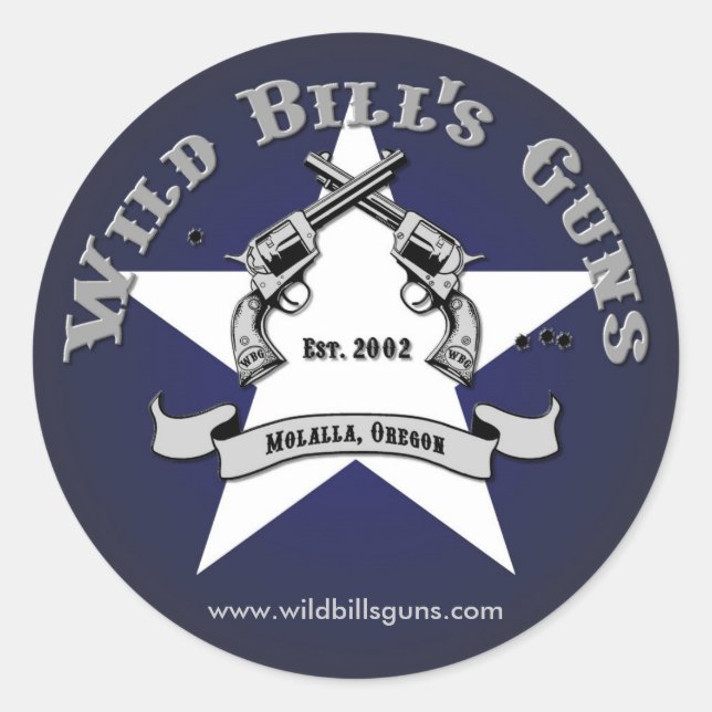 Sticker Rond Logo de Wild Bill's Guns Patriot (Devant)