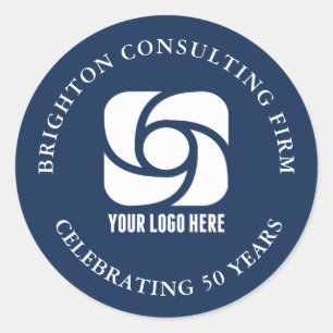 Sticker Rond Logo d'entreprise bleu marine Marketing personnali
