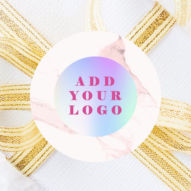 Sticker Rond Logo d'entreprise en marbre rose (Créateur téléchargé)