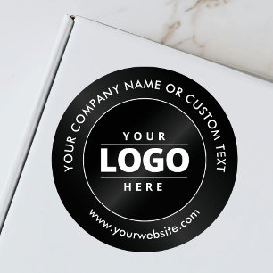 Sticker Rond Logo d'entreprise Luxe Minimal Noir Expédition 