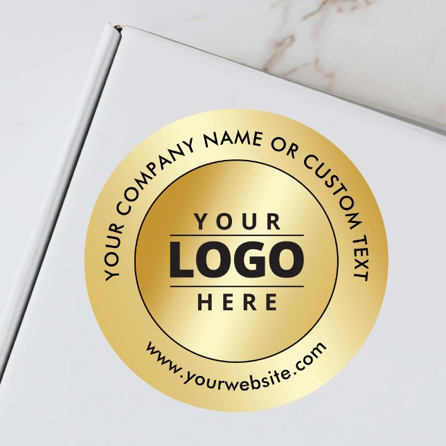 Sticker Rond Logo d'entreprise Luxury Gold Livraison promotionn (Créateur téléchargé)