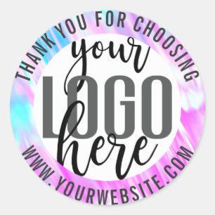 Sticker Rond Logo d'entreprise Merci Mermaid Purple