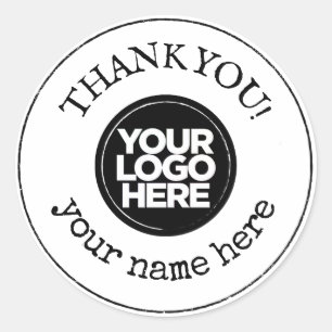 Sticker Rond Logo d'entreprise minimaliste fait main Merci