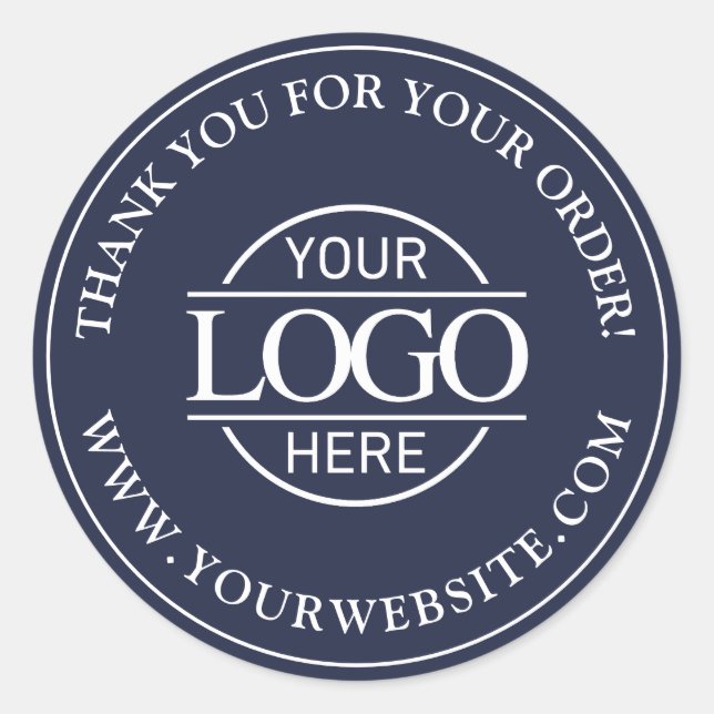 Sticker Rond Logo d'entreprise moderne bleu marine sur mesure p (Devant)