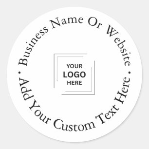 Sticker Rond Logo d'entreprise Moderne Minimaliste Blanc Prof