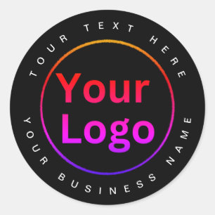 Sticker Rond Logo d'entreprise moderne noir