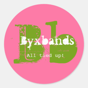 Sticker Rond Logo d'entreprise Monogramme vert et rose