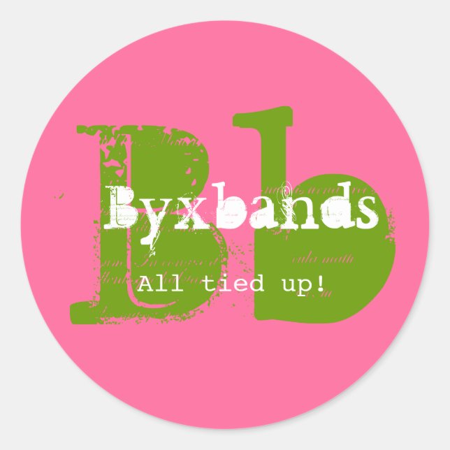 Sticker Rond Logo d'entreprise Monogramme vert et rose (Devant)