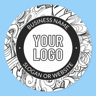 Sticker Rond Logo d'entreprise ou Modèle de texte de conception