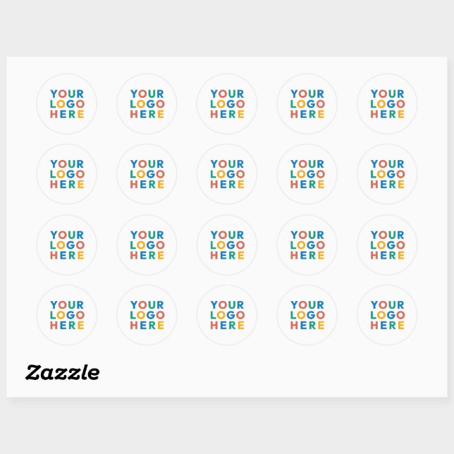 Sticker Rond Logo d'entreprise personnalisé Classic (Feuille)