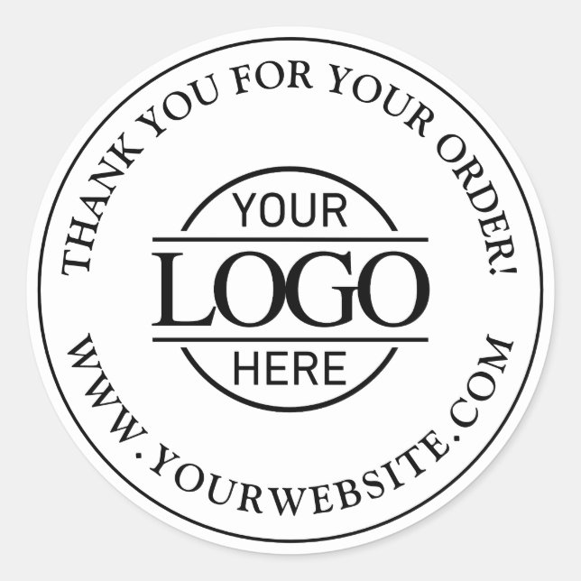 Sticker Rond Logo d'entreprise personnalisé en noir et blanc (Devant)