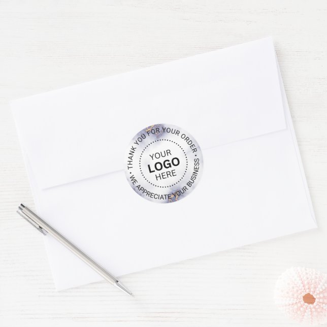 Sticker Rond Logo d'entreprise personnalisé Merci de marque (Enveloppe)