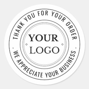 Sticker Rond Logo d'entreprise personnalisé Merci de marque