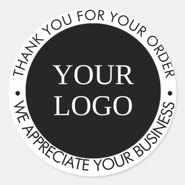 Sticker Rond Logo d'entreprise personnalisé Merci de marque (Devant)