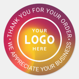 Sticker Rond Logo d'entreprise personnalisé Merci de marque