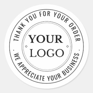 Sticker Rond Logo d'entreprise personnalisé Merci de marque
