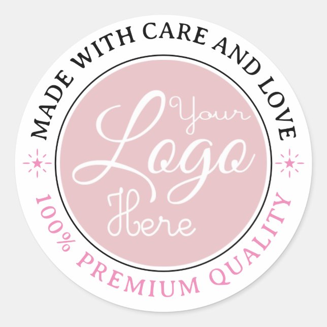 Sticker Rond Logo d'entreprise personnalisé Merci de marque (Devant)