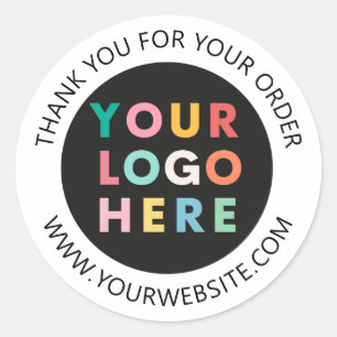 Sticker Rond Logo d'entreprise personnalisé Merci pour votre co