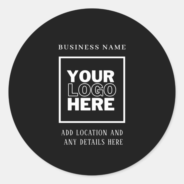 Sticker Rond Logo d'entreprise personnalisé noir et blanc (Devant)
