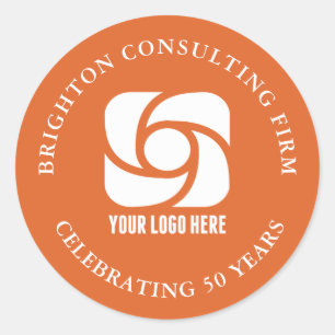 Sticker Rond Logo d'entreprise personnalisé Orange Marketing