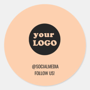 Sticker Rond Logo d'entreprise personnalisé Peach moderne