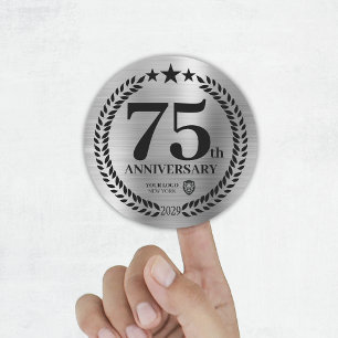 Sticker Rond Logo d'entreprise personnalisé pour le 75e anniver