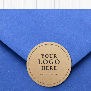 Sticker Rond Logo d'entreprise personnalisé sur du papier kraft