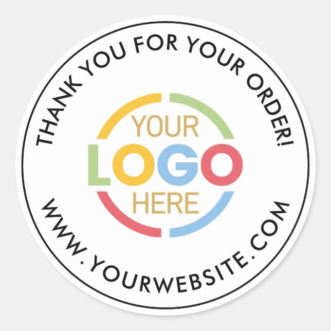 Sticker Rond Logo d'entreprise simple noir blanc personnalisé p (Devant)