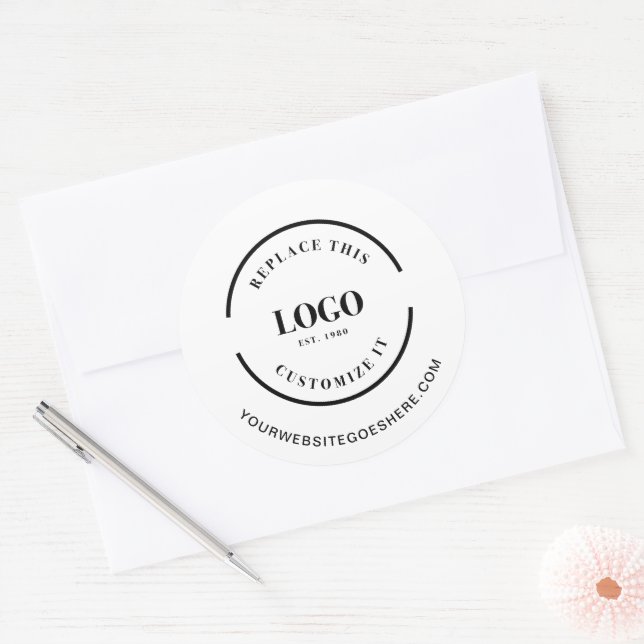 Sticker Rond Logo d'entreprise simple Site Web (Enveloppe)
