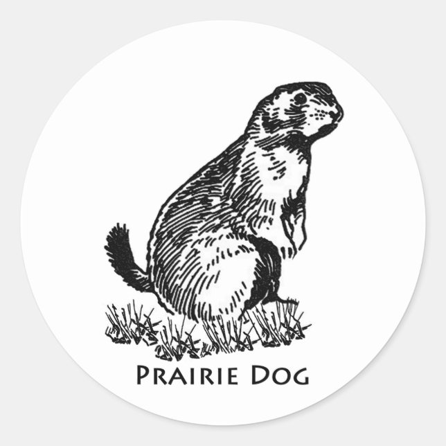 Sticker Rond Logo des chiens des Prairies (art en ligne) (Devant)