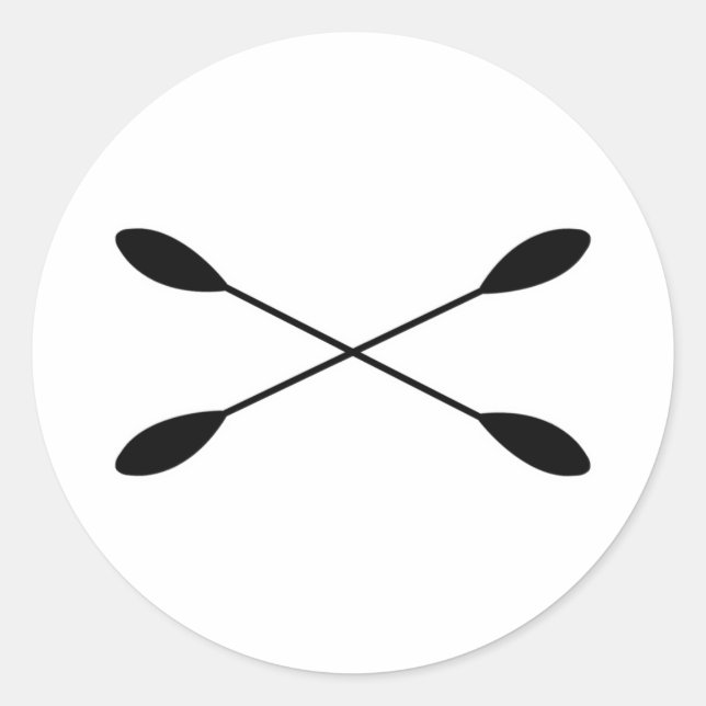 Sticker Rond Logo des pagaies Kayak traversées (Devant)