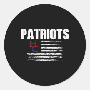 Sticker Rond Logo des patriotes du comté de Henry Usa Flag Prid
