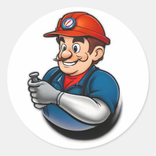 Sticker Rond logo des services de plomberie